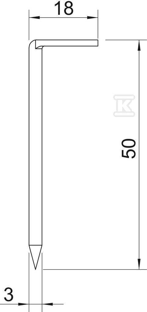 Hook nail type 1101 3x50 - 3341054