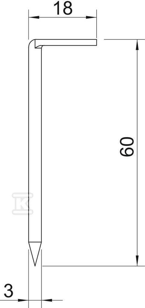 Hook nail type 1101 3x60 - 3341062