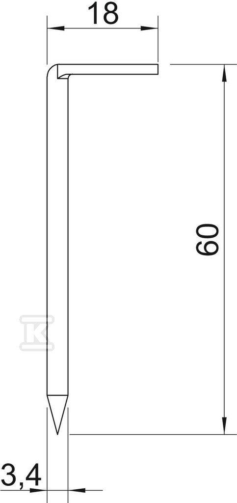 Hook nail type 1101 3.4x60 - 3341607