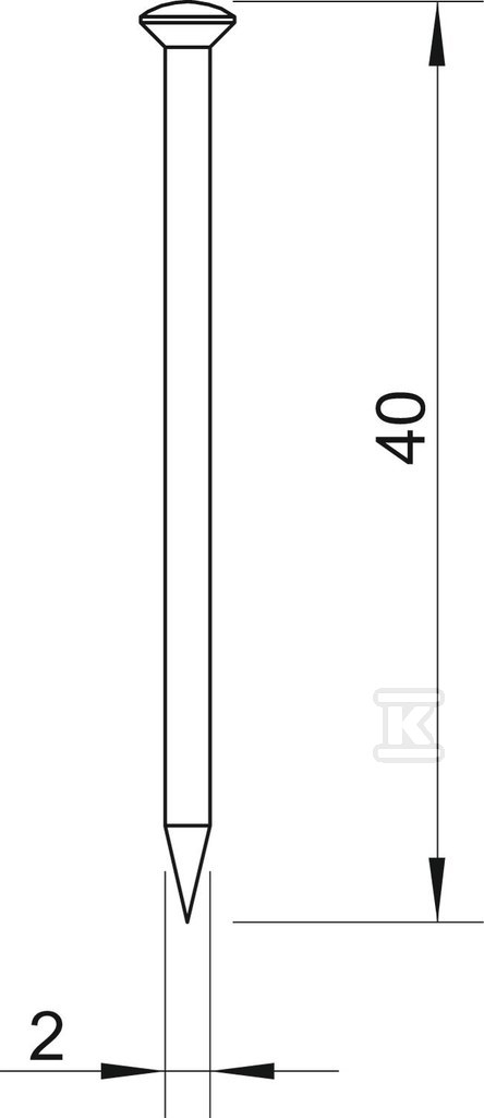 Steel nail type 362 40 BK - 3353400