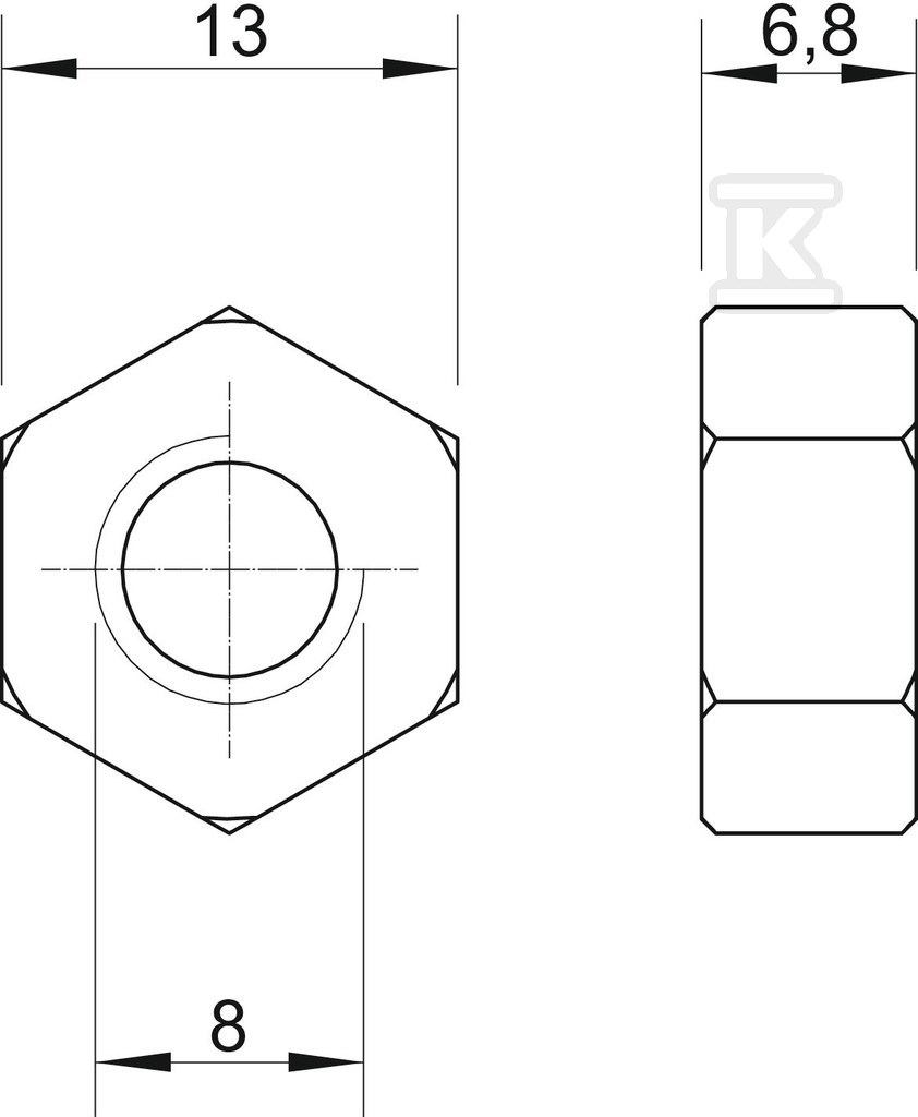 Šestihranná matice typ HN M8 A2 - 3397084