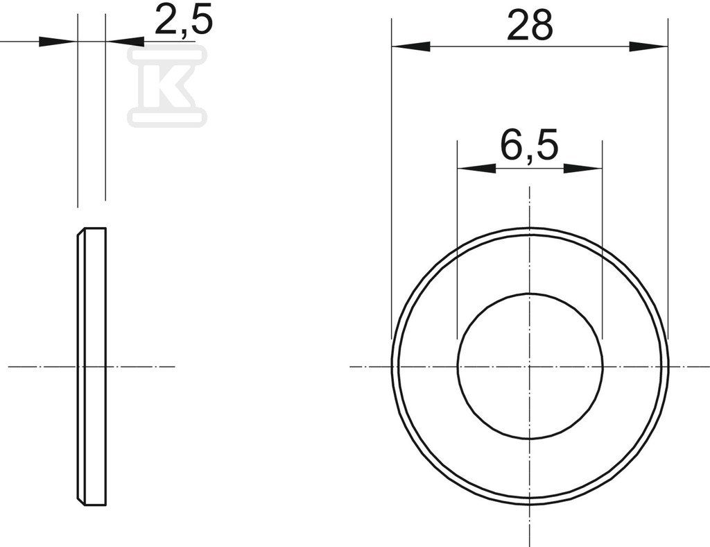 Podložka typ WS M6 D28 G - 3402207