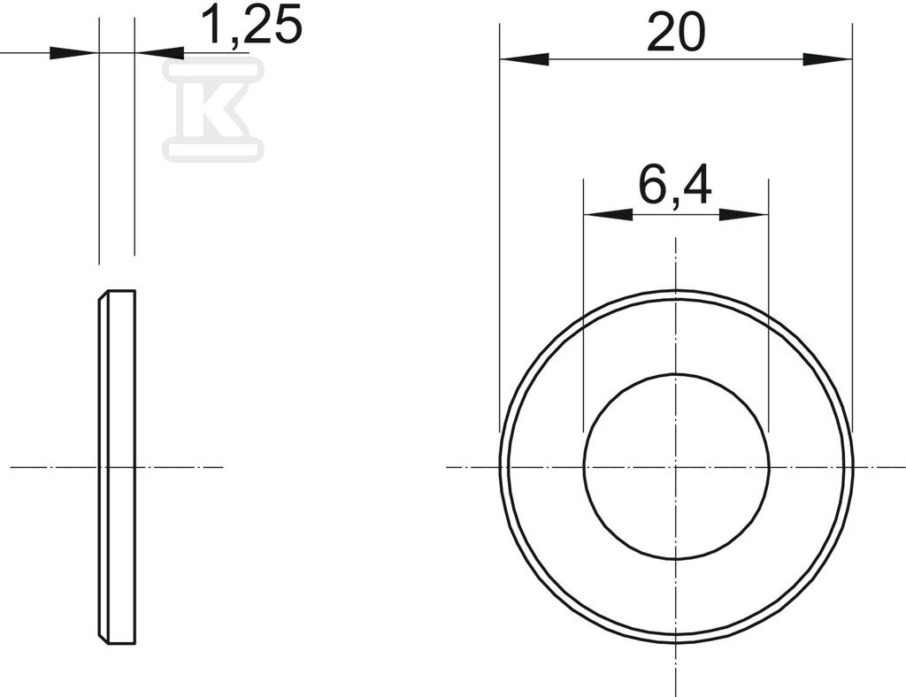 Podložka blatníku typ WS M6 G20 G - 3403076