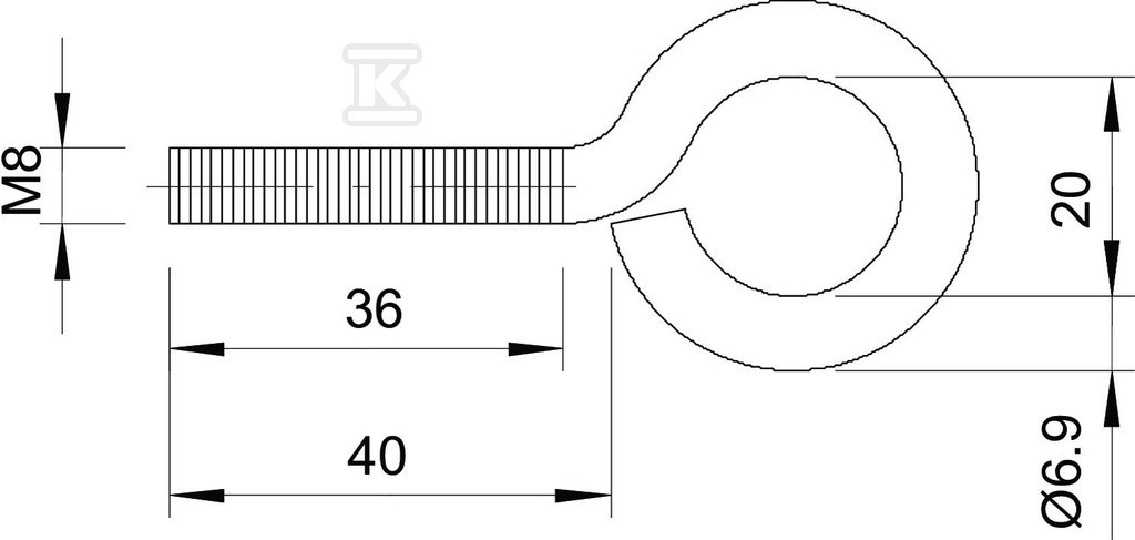 Ucho do rusztowań typ 869 M8X40 G - 3472086
