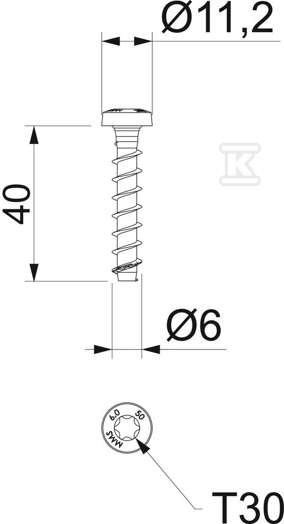 Kotwa wkręcana typ: MMS+ P 6x40 - 3498105