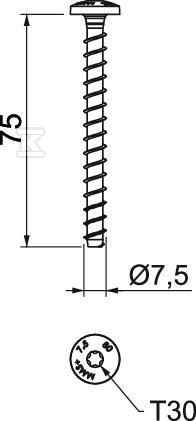 Kotwa wkręcana typ: MMS+ P 7.5x75 A4 - 3498274