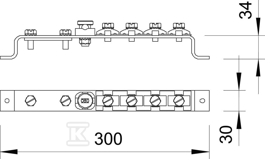 Type 1808 potential equalization rail - 5015014