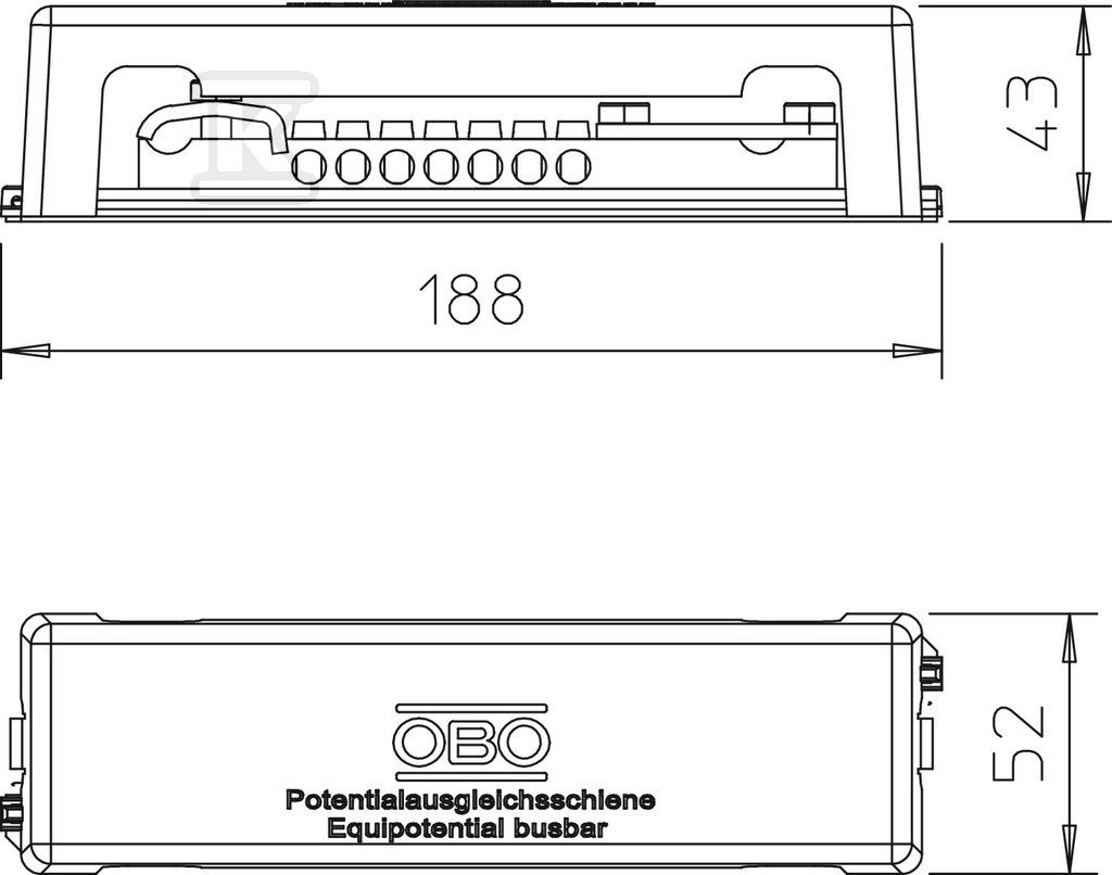 Rail for equipotential bonding, type - 5015081