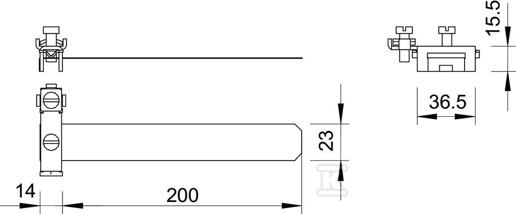 Taśmowa obejma uziemiająca typ 927 1 - 5057515