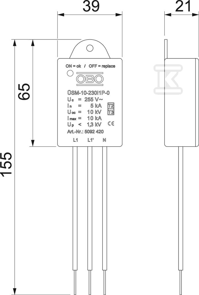 Ogranicznik przepięć LED typ - 5092420