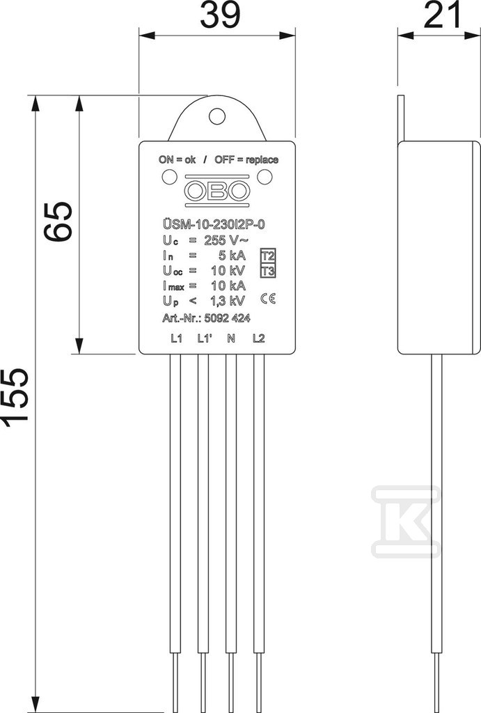 Ogranicznik przepięć LED typ - 5092424