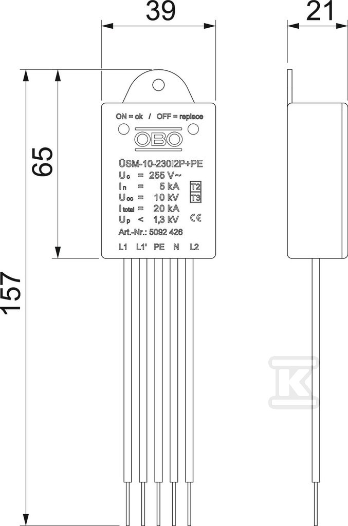 Ogranicznik przepięć LED typ - 5092426