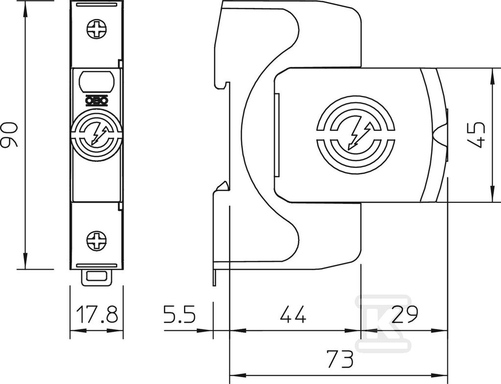 Svodič přepětí, 1p Typ 1+2 (tř. B+C) - 5093500