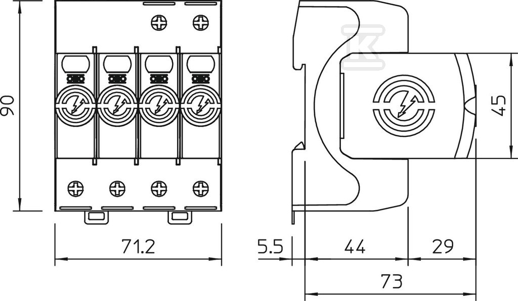 Überspannungsableiter, 4p Typ 2 (Klasse - 5095164