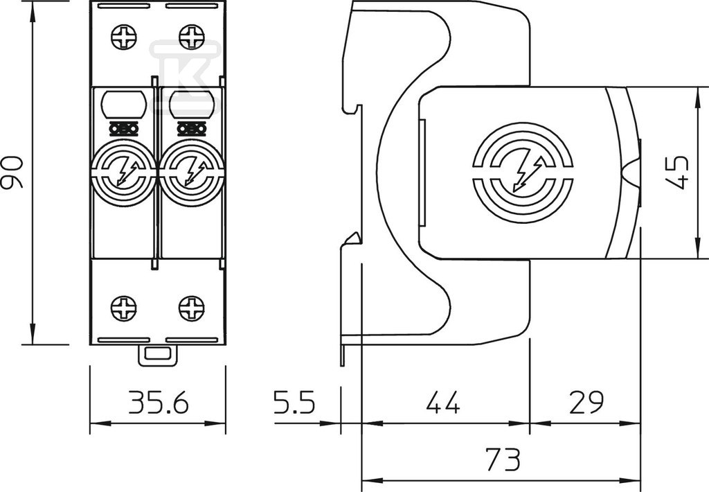 Surge arrester, 2-pole Type 2 (class C) - 5095251