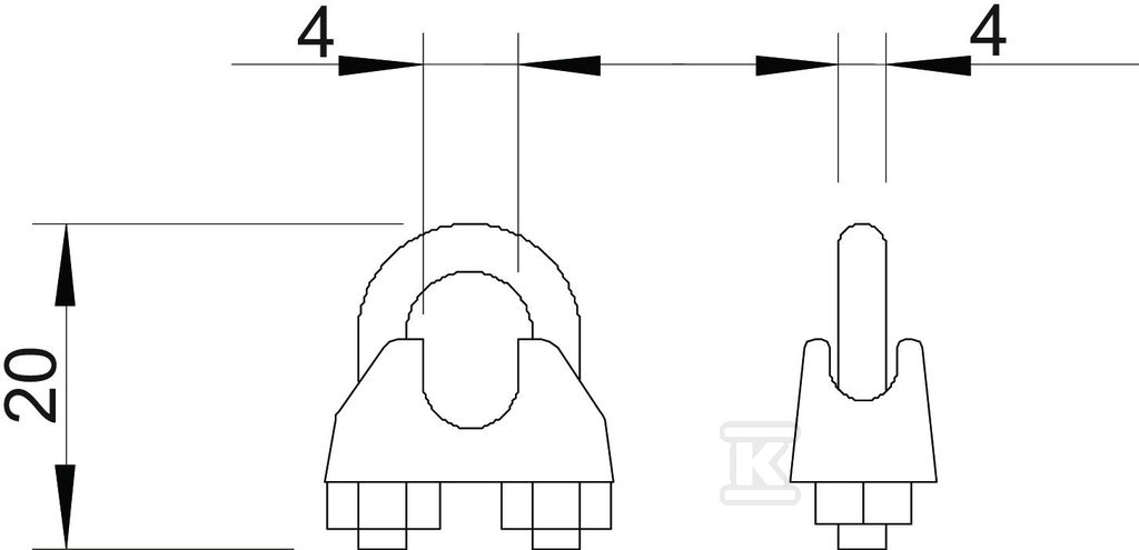 Zacisk linki drucianej typ 947 3 G - 5302021