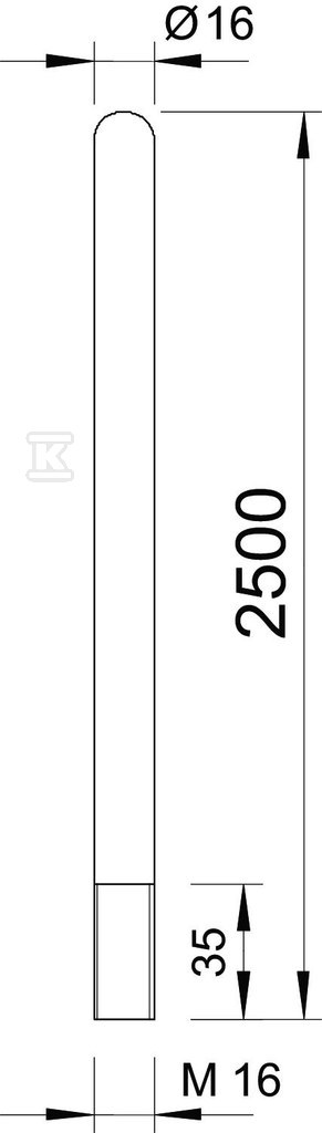 Zwód pionowy typ 101 ALU-2500 - 5401852