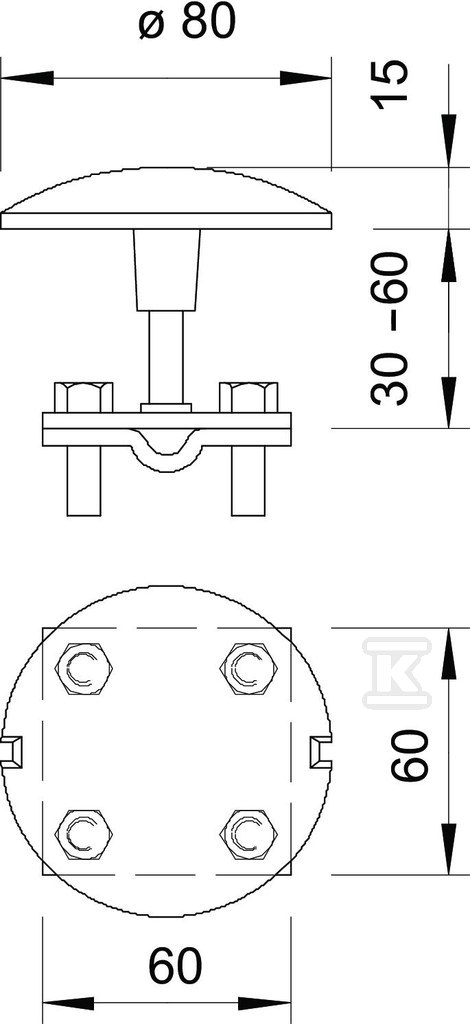 Grzybek odgromowy typ 128 F - 5405769