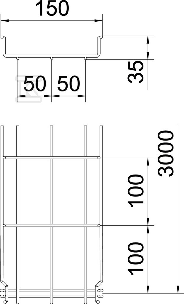 Mesh cable tray GRM 35/150 3M type GRM - 6000056