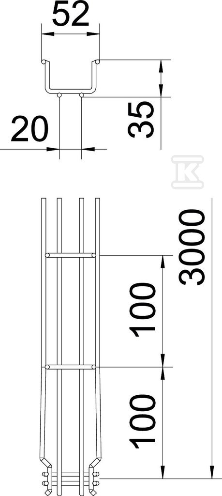 Mesh cable tray GRM 35/50 3M type GRM - 6000086