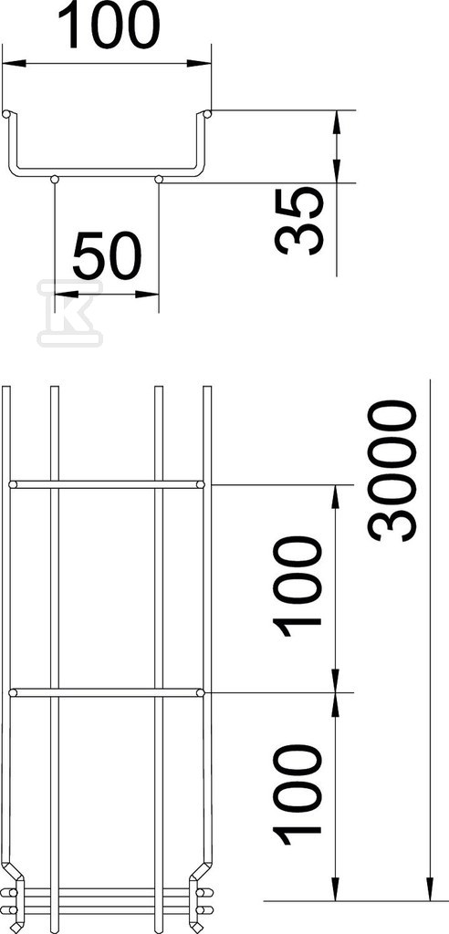 Mesh cable tray GRM 35/100 3M type GRM - 6000087