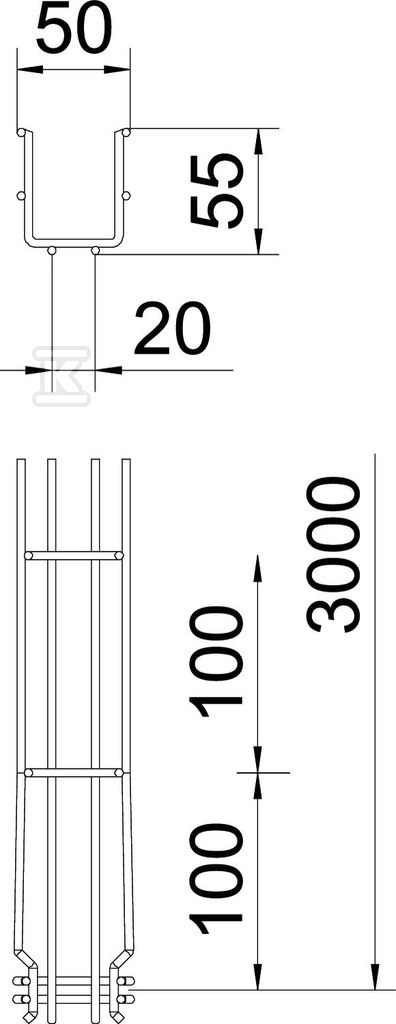 Mesh cable tray GRM 55/50 3M type GRM - 6001441