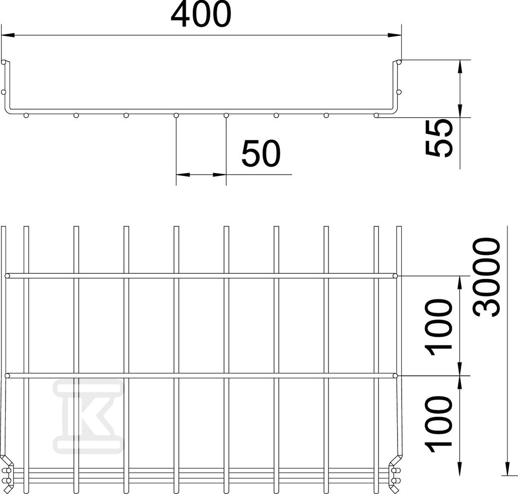 Mesh cable tray GRM 55/400 3M type GRM - 6001450