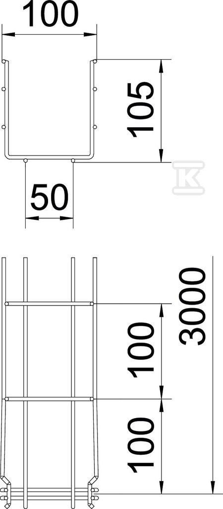 Korytko siatkowe GRM 105/100 3M typ GRM - 6002402