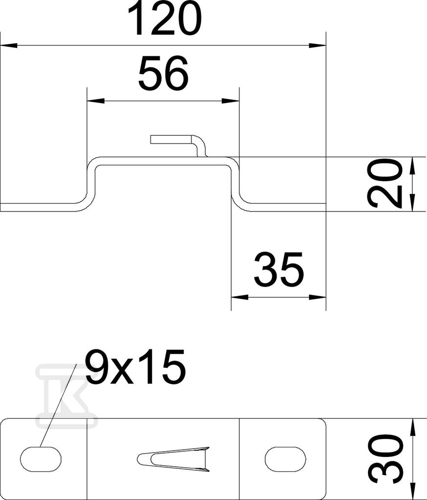 Uchwyt dystansowy typ DBLG 20 050 FS - 6015646