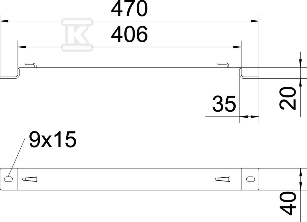 Uchwyt dystansowy typ DBLG 20 400 FS - 6015689