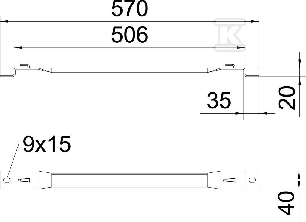 Uchwyt dystansowy typ DBLG 20 500 FS - 6015693