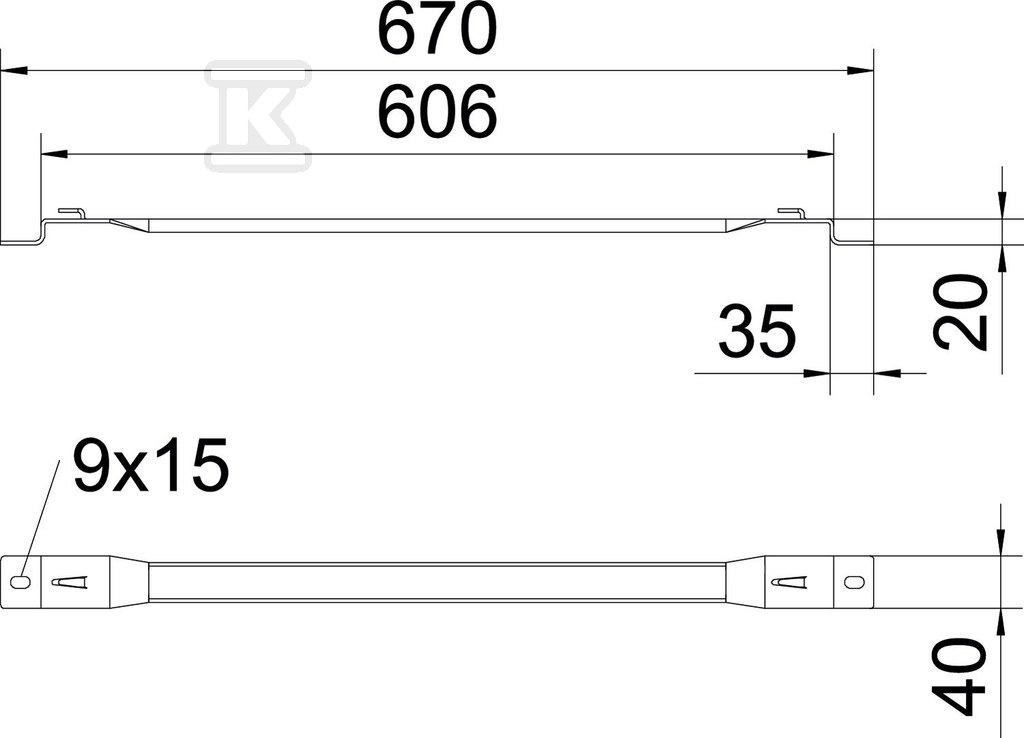 Uchwyt dystansowy typ DBLG 20 600 FS - 6015697