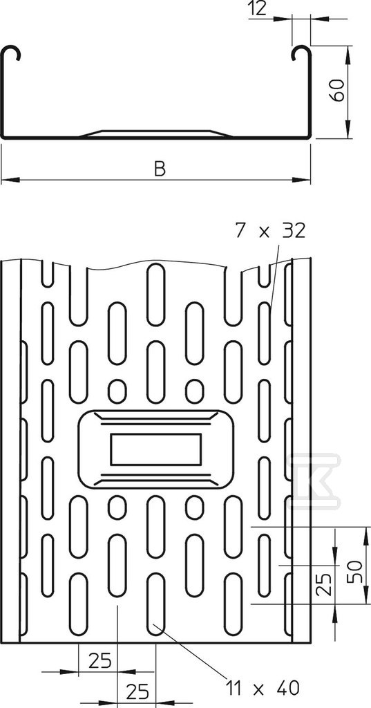 Cable tray DKS, hot-dip galvanized, - 6085539