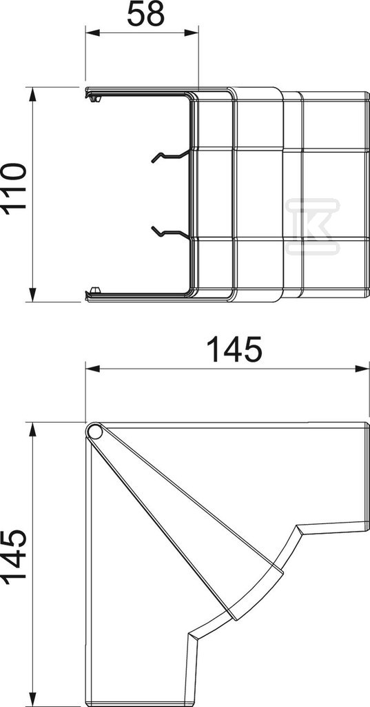 Vnitřní roh, pohyblivý typ GK-IH53100RW - 6113070