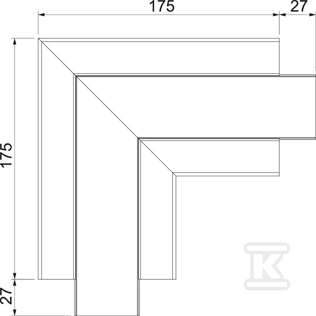 Colț plat, fix tip GK-FS53100RW - 6113080