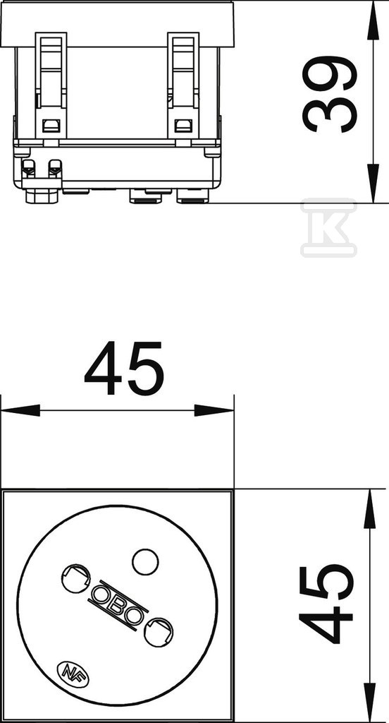 Single socket 33 °, NF, pure white type - 6120222