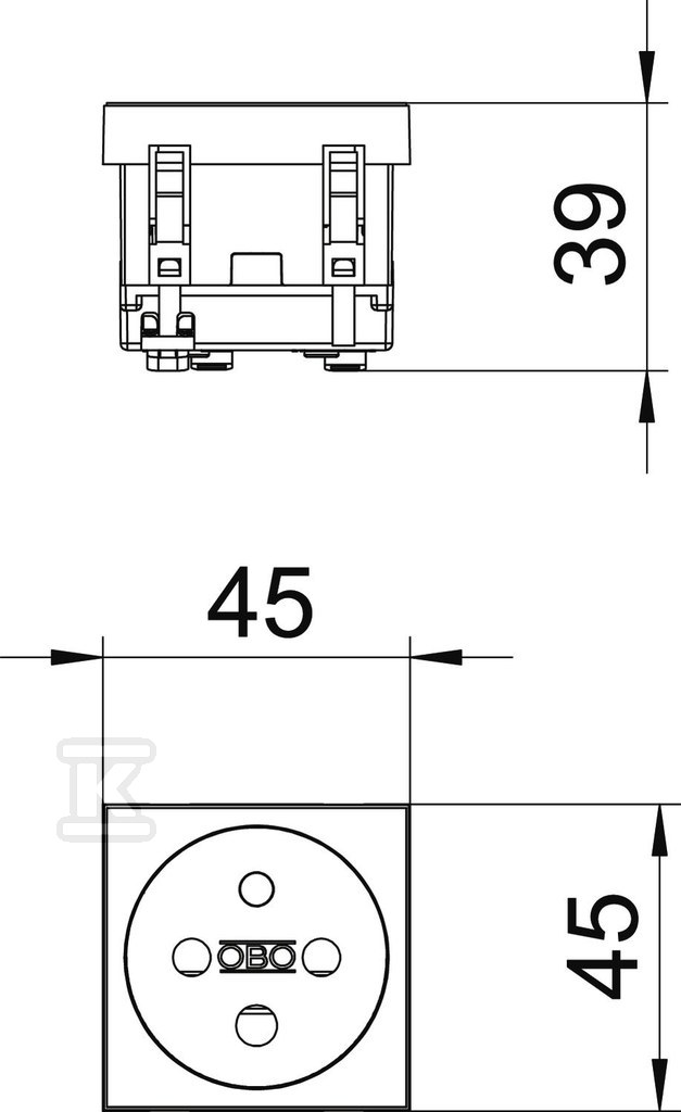 Einzelsteckdose 0°, NF, kodiert Typ - 6120312