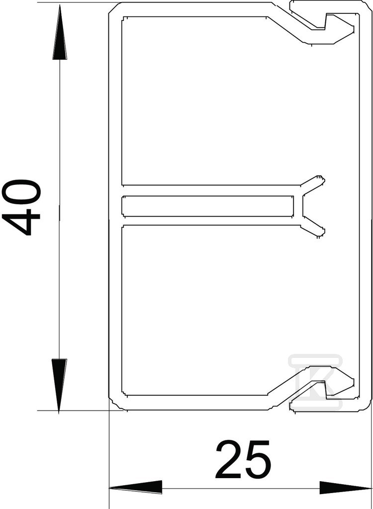 Typ inštalačného kanála WDK-N25040RW - 6150640