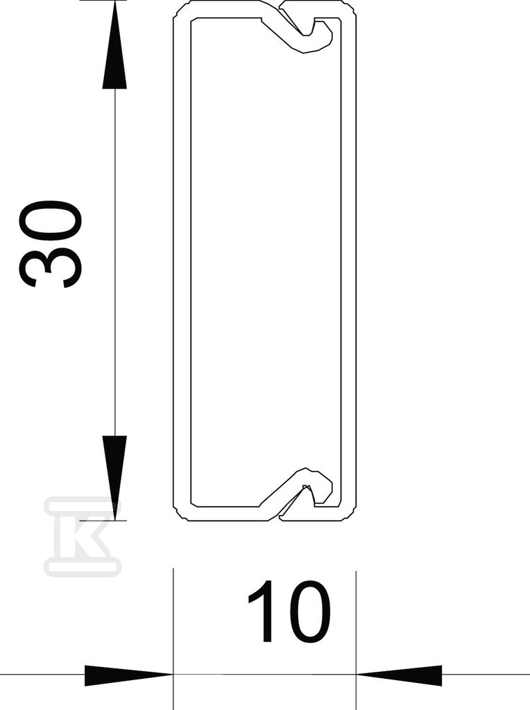 Kanał instalacyjny typ WDK10030RW /2m/ - 6150780