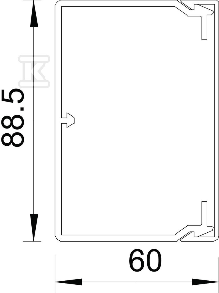 Installation channel, type WDK60090RW - 6191207