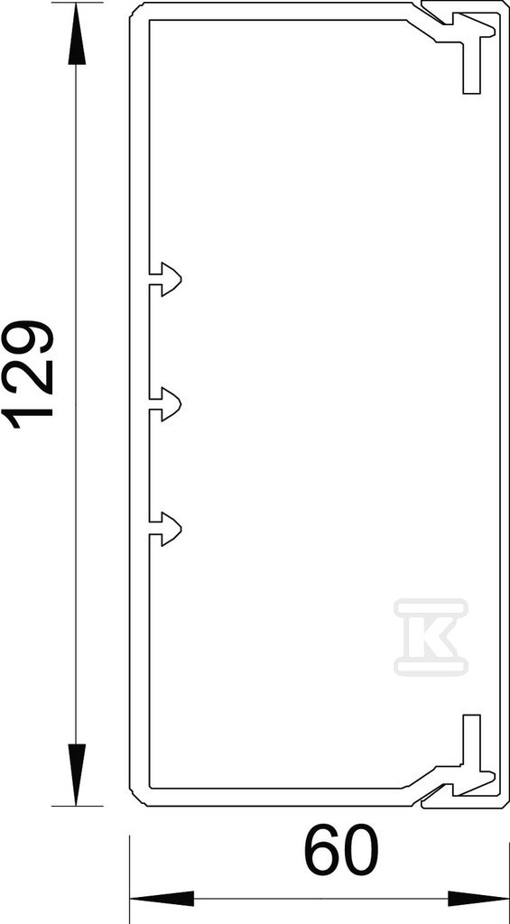 Монтажний канал типу WDK60130RW /2м/ - 6191223