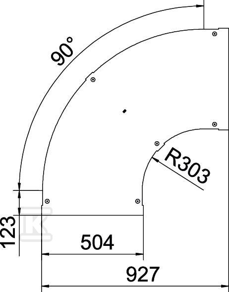 Кришка згину на 90°, тип LBD 90 500 R3 - 6226056