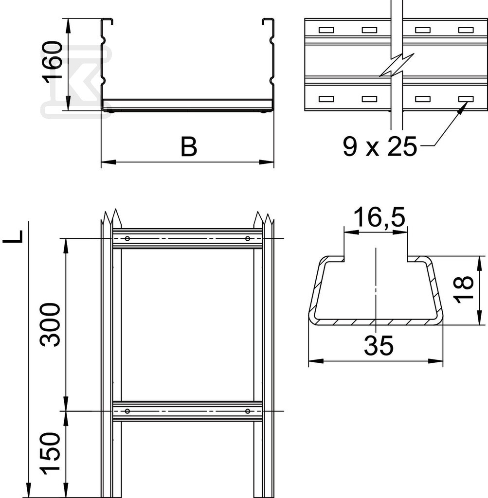 Wide opening ladder WKLG 160/400/2,0 6M - 6227058