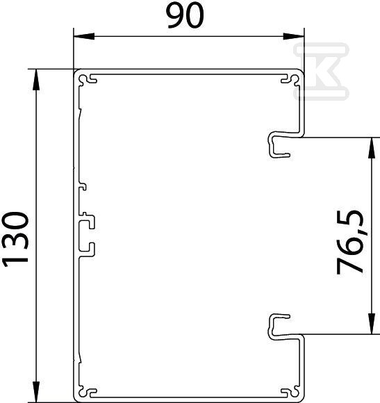 Under-sill duct type GA-S90130EL /2m/ - 6276903