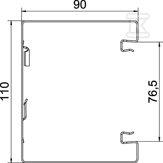 Symmetrical under-sill duct, type - 6277100