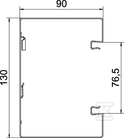 Symmetrical under-sill duct, type - 6277300