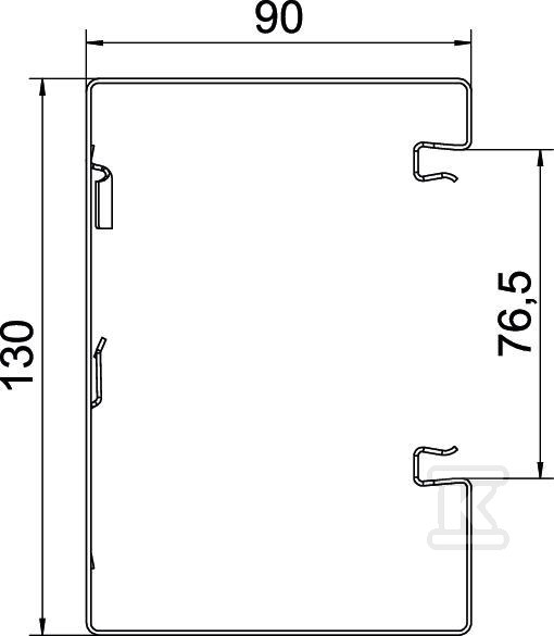 Asymmetrical under-sill duct type - 6277500