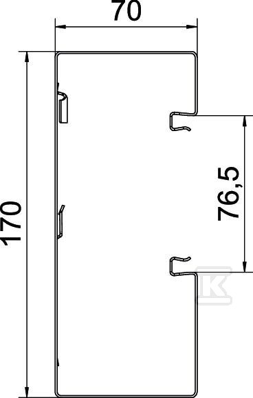 Asymmetrical under-sill duct type - 6277800