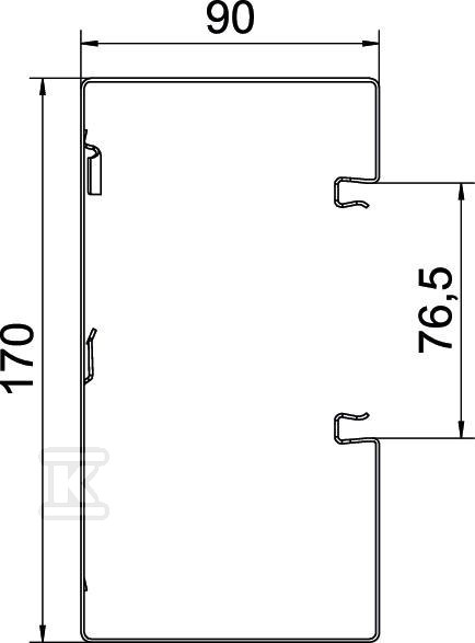 Asymmetrical under-sill duct type - 6277900