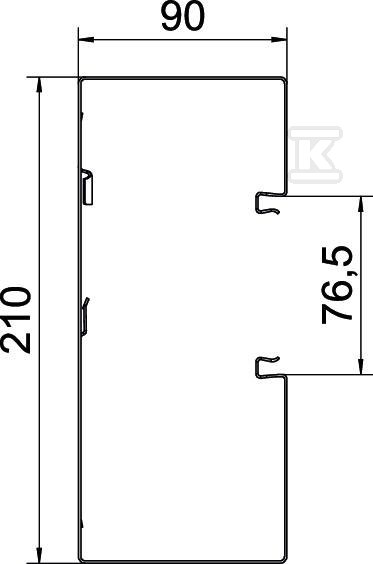 Asymmetrical under-sill duct type - 6278100